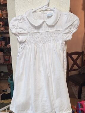 Edgehill Collection White Peter Pan Collar Dress Sz 18mn